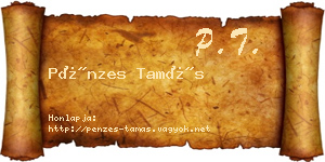 Pénzes Tamás névjegykártya
